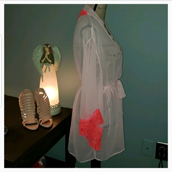New Victoria's Secret Sheer Lace Kimono Robe - Picture 5 of 9